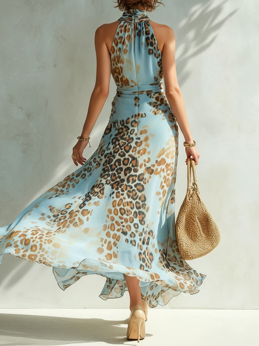 Desiree - Robe Longue Glamour Avec Imprimé Animalier