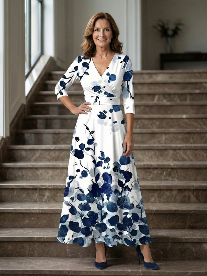 Auvelle | Robe Midi Croisée à Col Celine