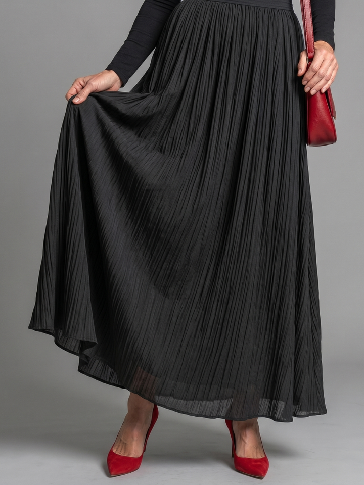 Auvelle | Robe Midi à Col Roulé à Manches Longues et Taille Définie