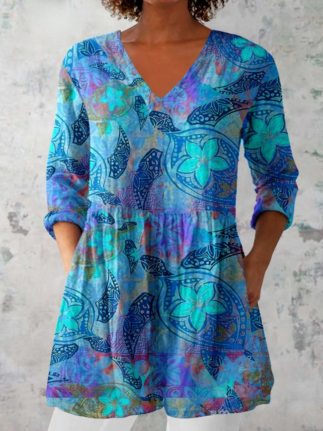 Juliette | Blouse longue avec décolleté en V