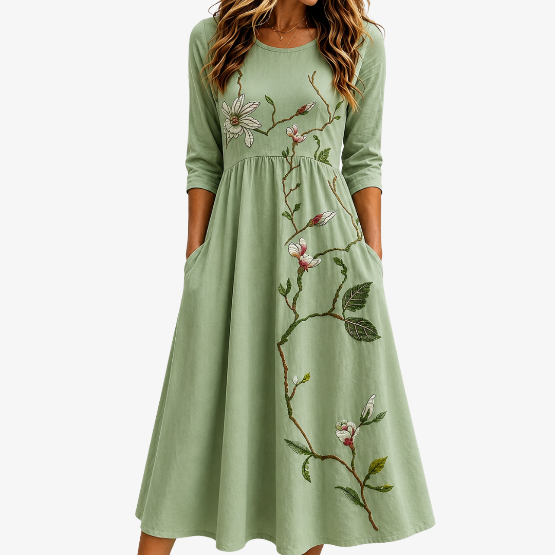 Robe Midi Sage Willow Bloom
