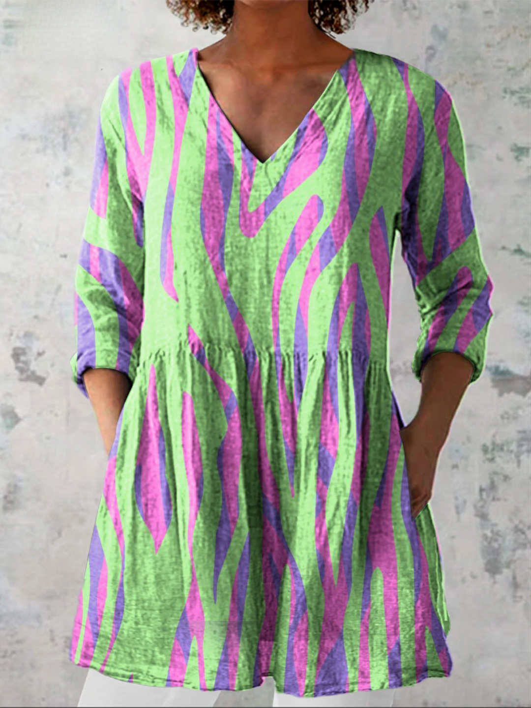 Oceane | Blouse longue avec décolleté en V