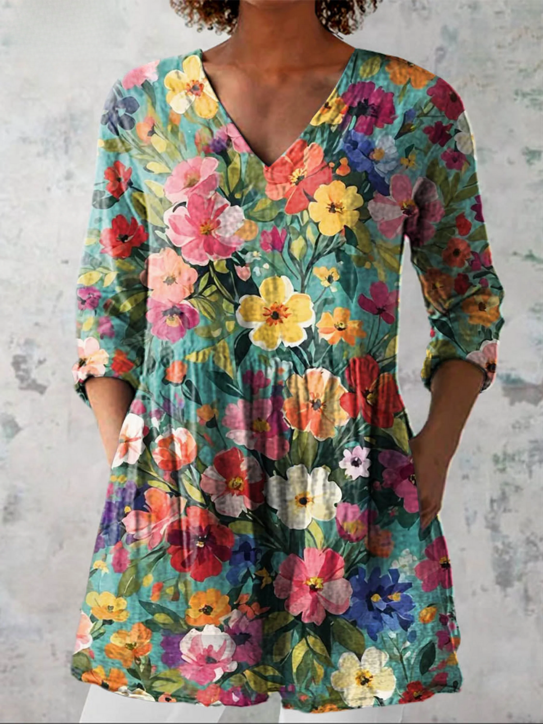 Nora | Blouse longue à décolleté en V