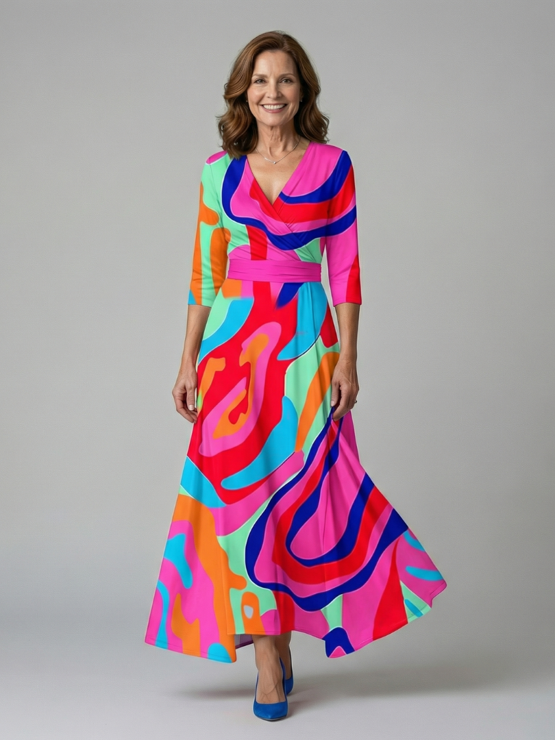 Auvelle | Robe Midi Croisée à Col Celine