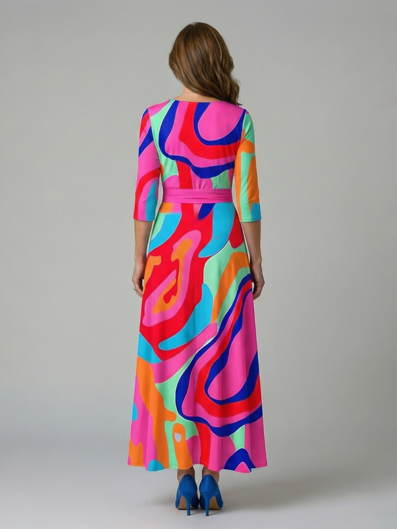 Auvelle | Robe Midi Croisée à Col Celine