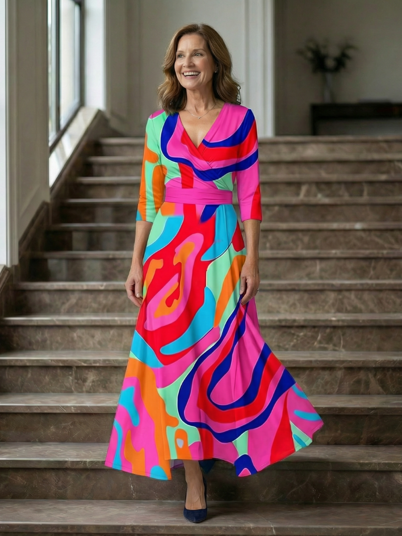 Auvelle | Robe Midi Croisée à Col Celine