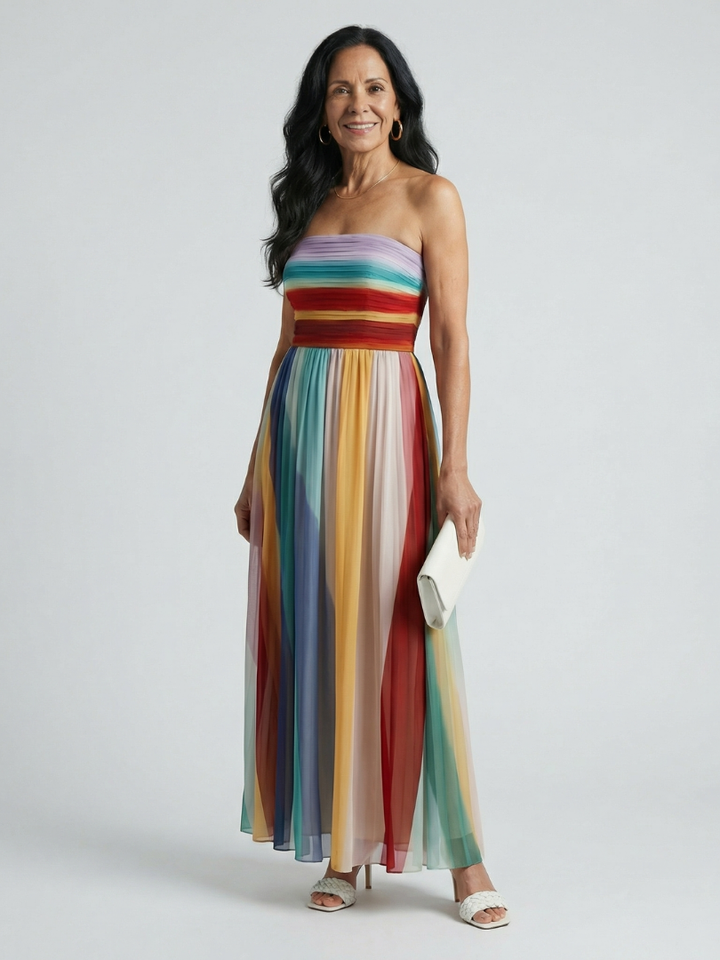 Auvelle | Robe Maxi à Rayures Légères Sereine