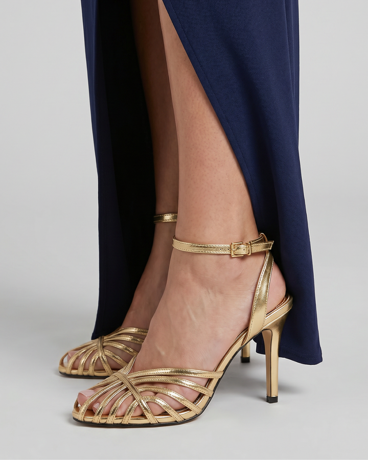 Auvelle | Sandales à talons pointus avec lanières métalliques