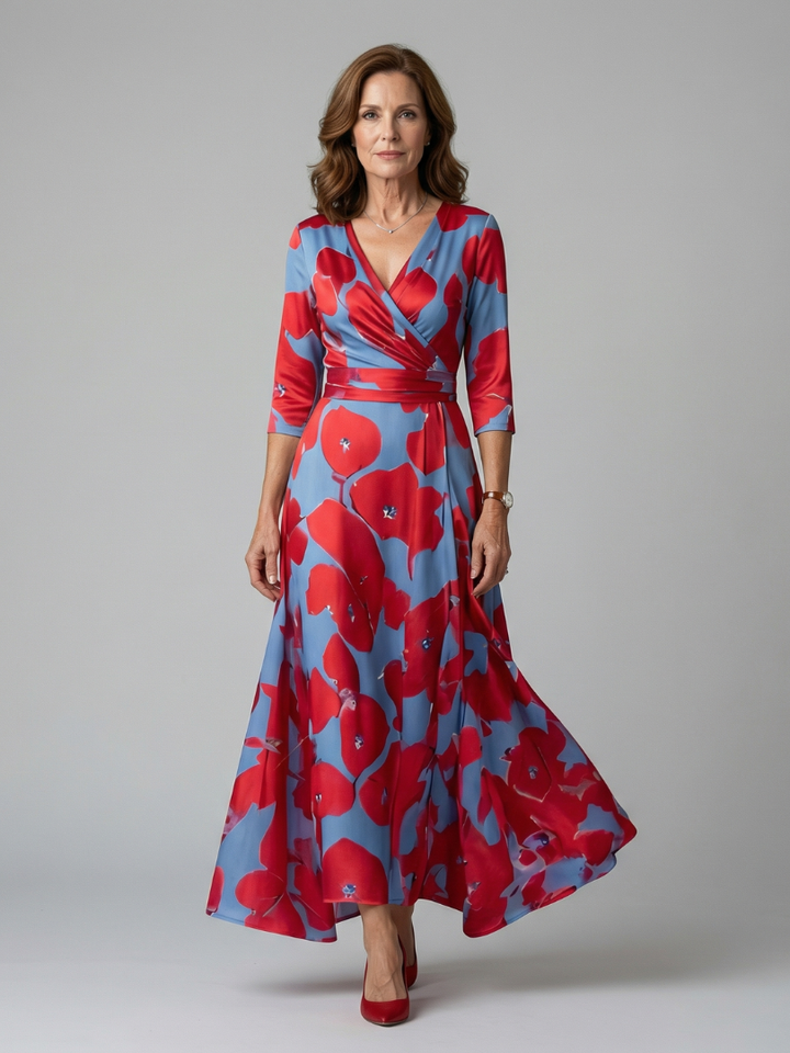 Auvelle | Robe Midi Croisée à Col Celine