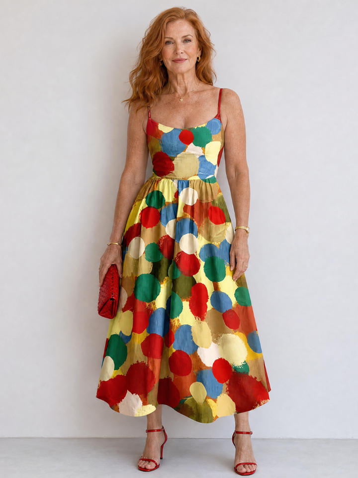 Auvelle | Robe Midi à Imprimé Pois