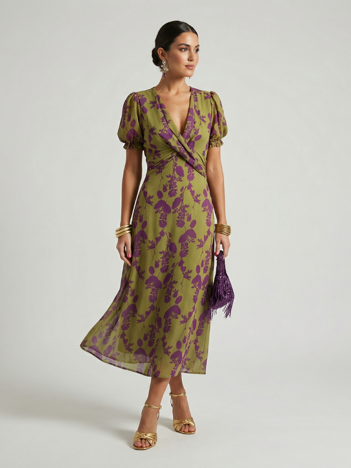 Auvelle | Robe Midi Florale Décontractée