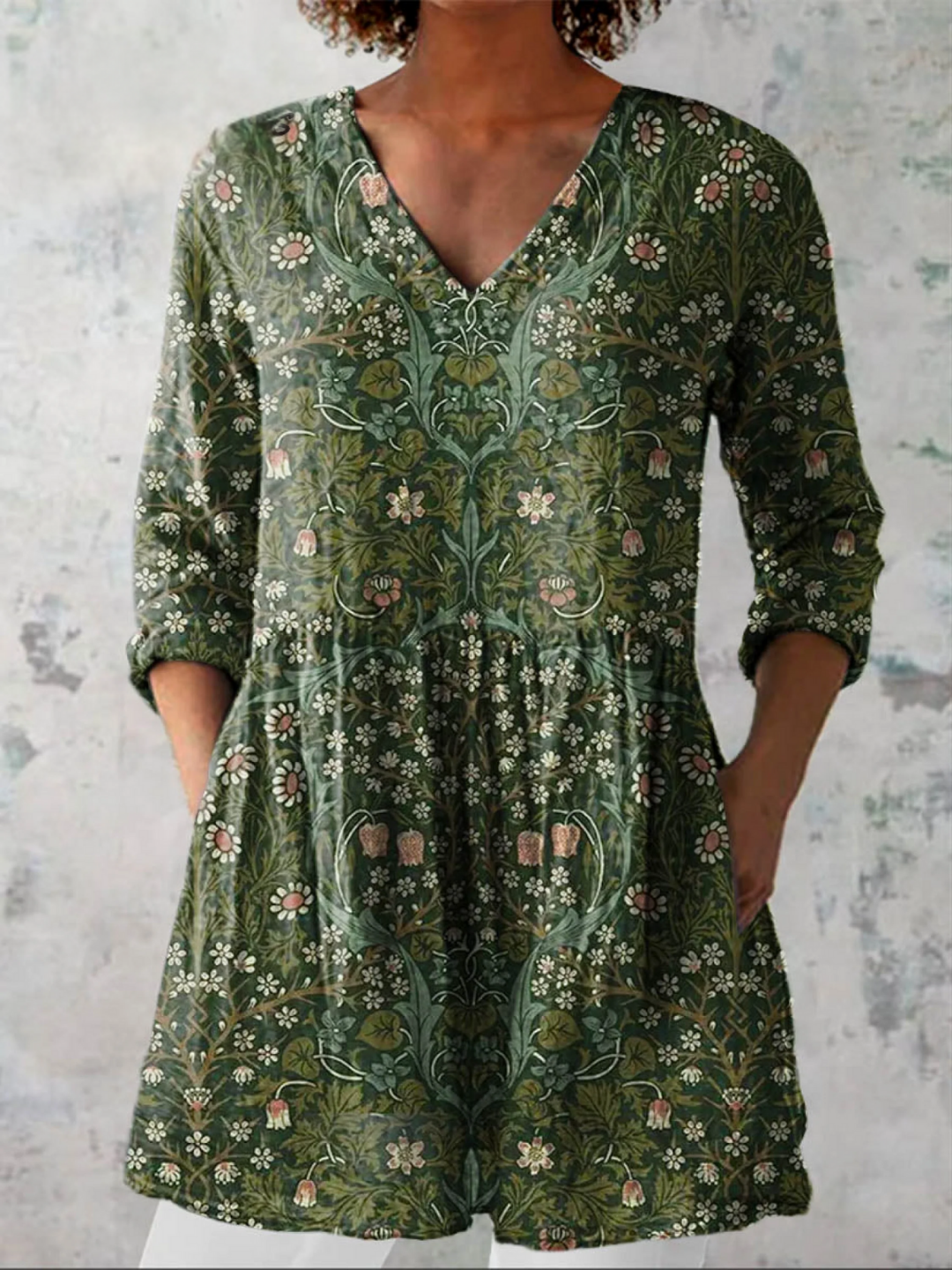 Julie | Blouse longue à décolleté en V