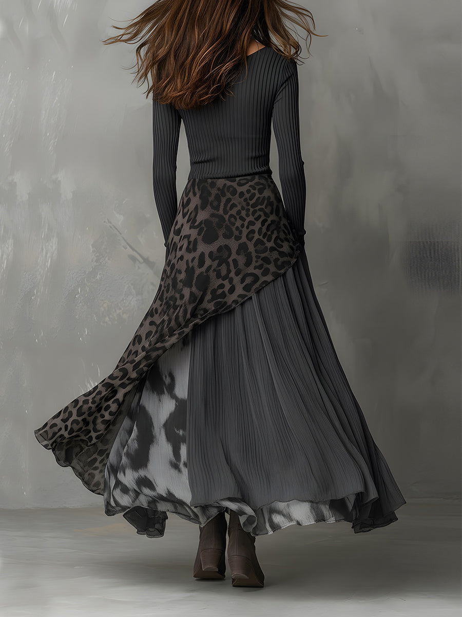 Bárbara | Robe maxi bohème avec imprimé animal
