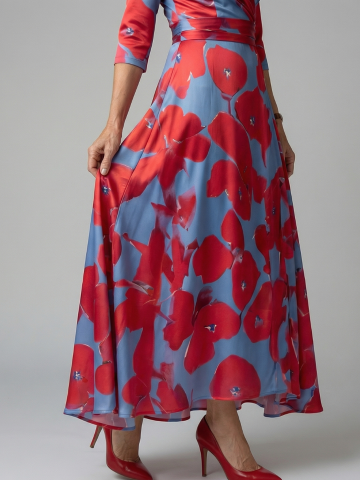 Auvelle | Robe Midi Croisée à Col Celine