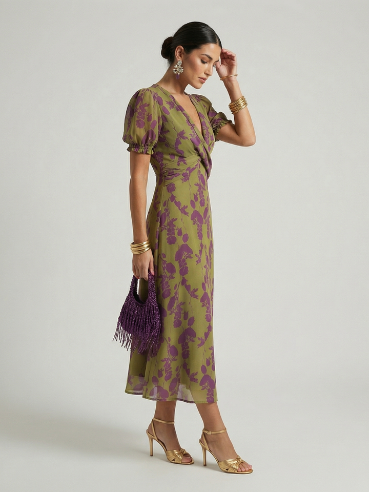 Auvelle | Robe Midi Florale Décontractée