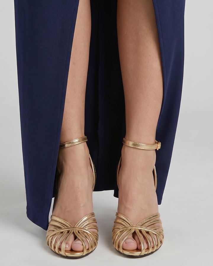 Auvelle | Sandales à talons pointus avec lanières métalliques