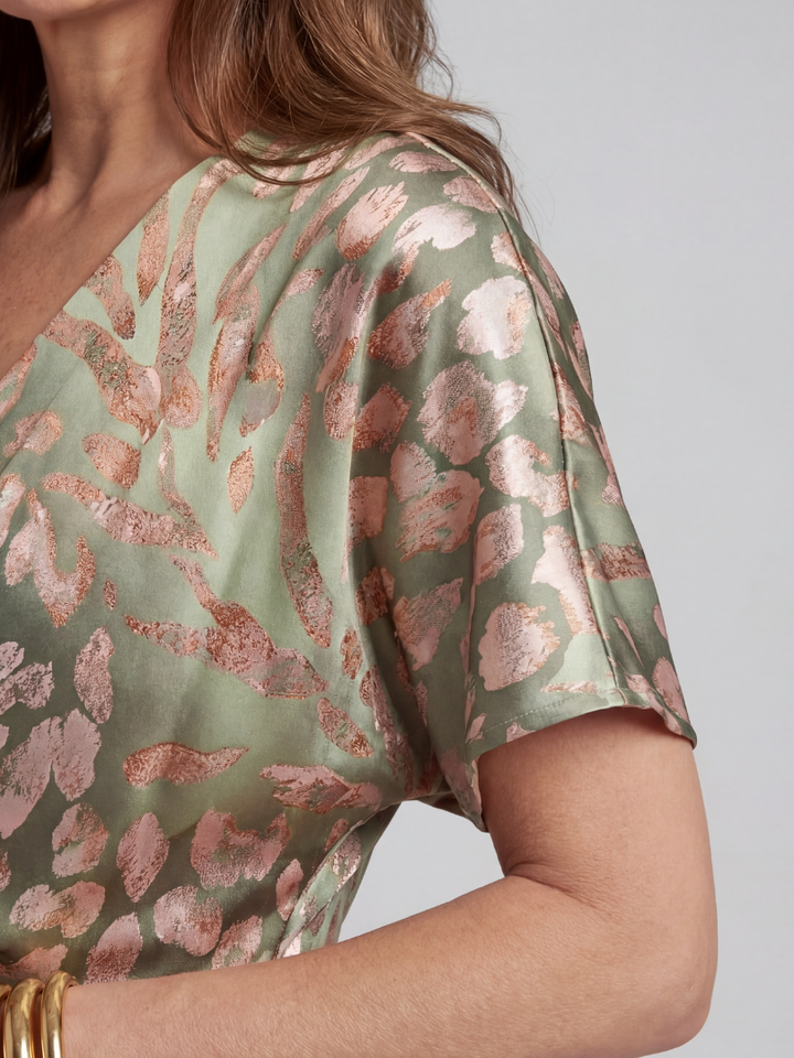Auvelle | Robe Midi à Imprimé Abstrait Coralie