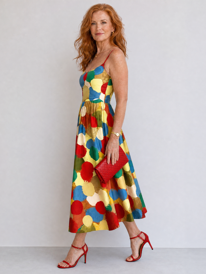 Auvelle | Robe Midi à Imprimé Pois