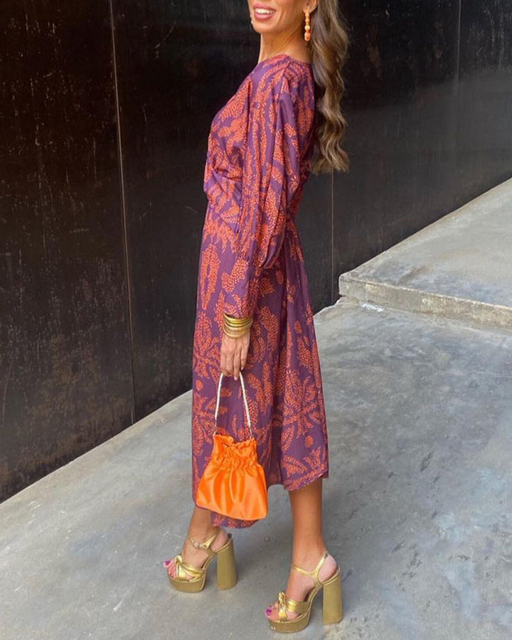 Isadora™ – Robe Midi Élégante avec Imprimé au Charme Intemporel