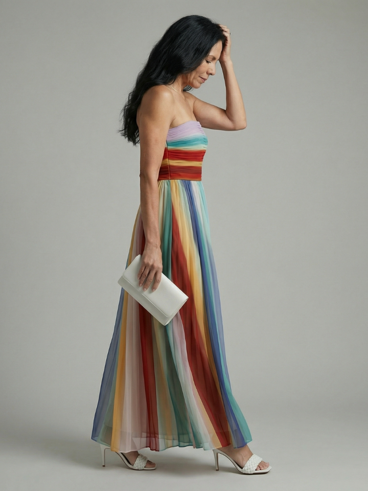 Auvelle | Robe Maxi à Rayures Légères Sereine