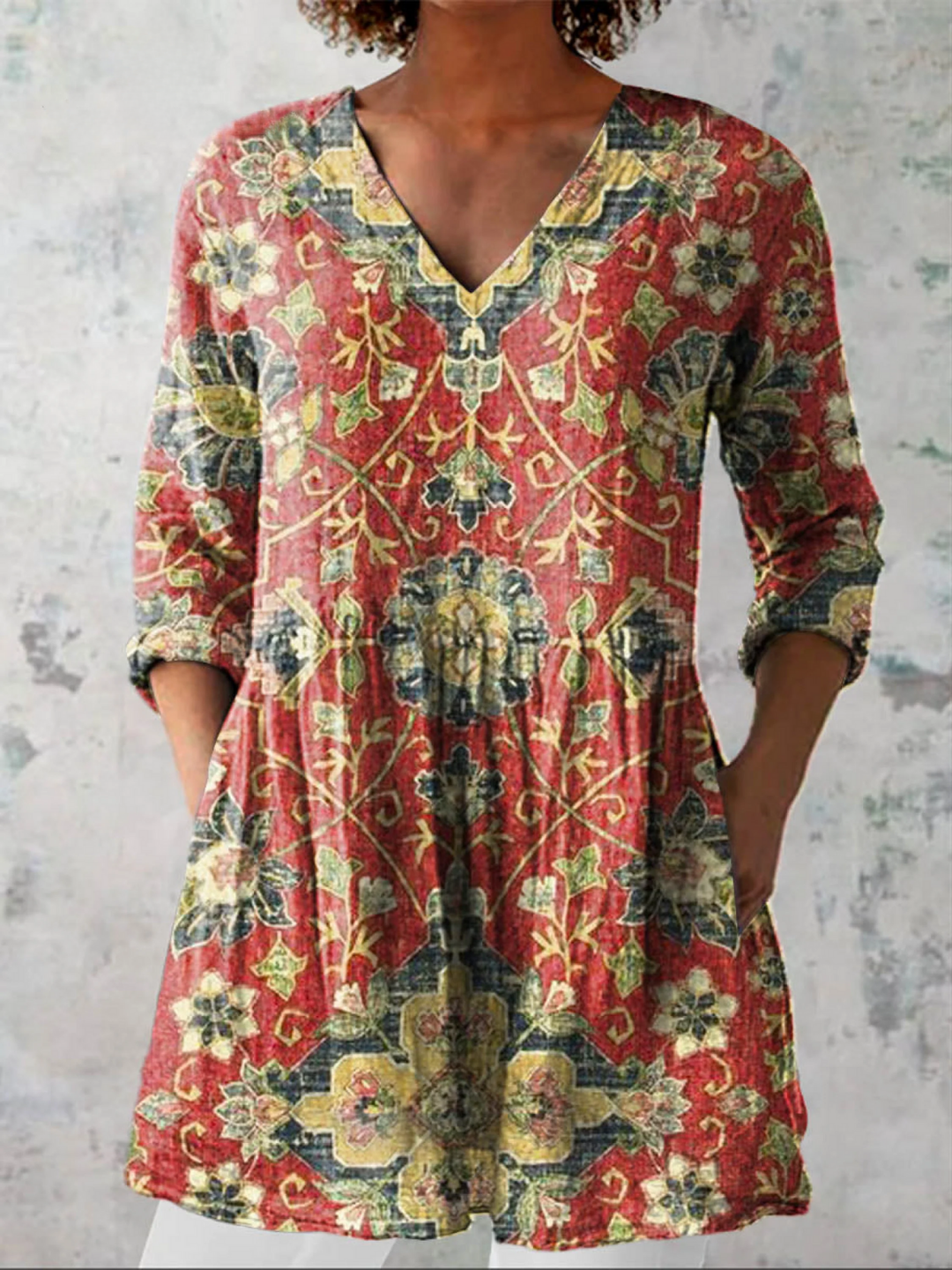 Lea | Blouse longue à décolleté en V