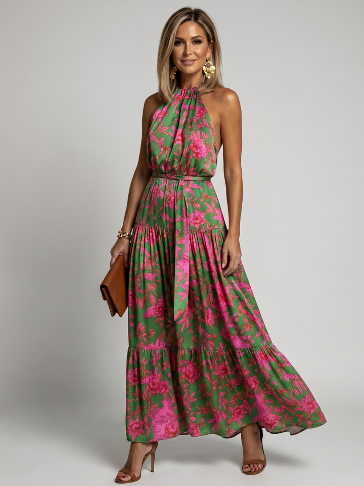 Auvelle | Robe Midi Drapée à Col Halter