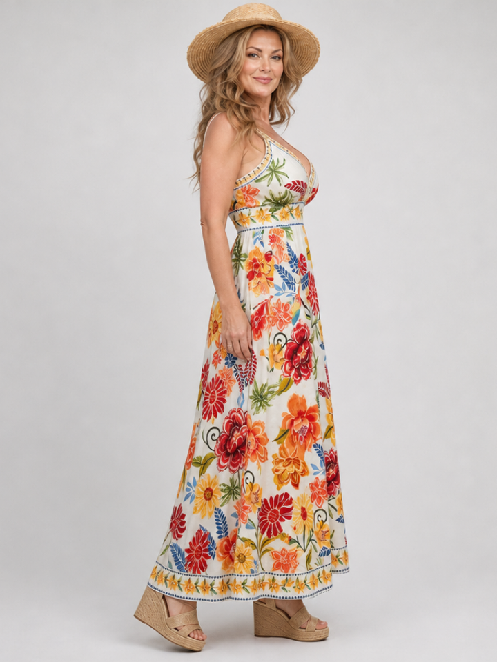 Auvelle | Robe Midi à Taille Empire Sans Manches