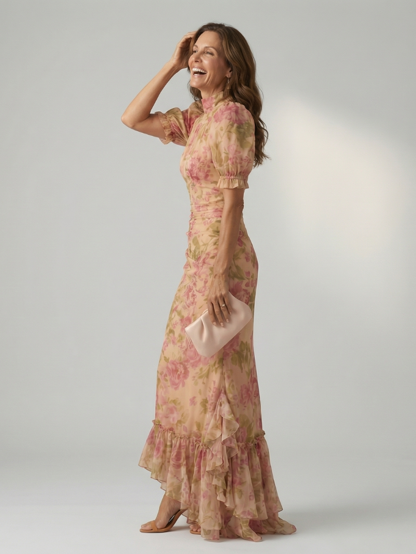 Auvelle | Robe Maxi à Col Montant Doux Vianne