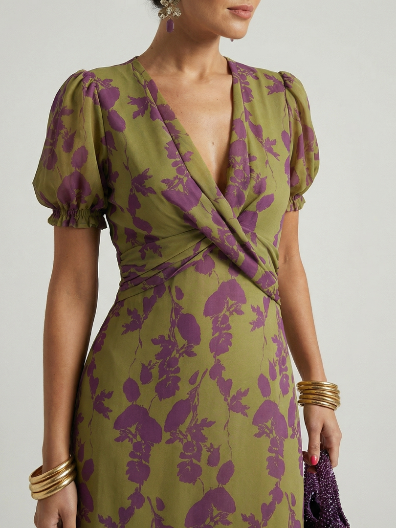 Auvelle | Robe Midi Florale Décontractée