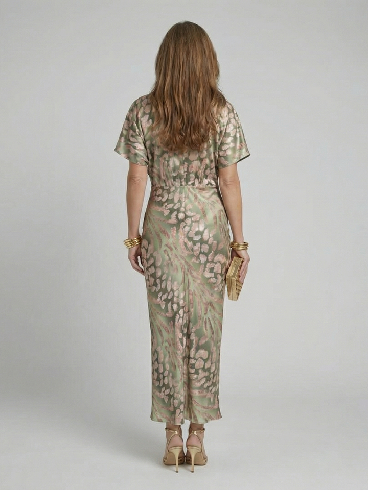 Auvelle | Robe Midi à Imprimé Abstrait Coralie