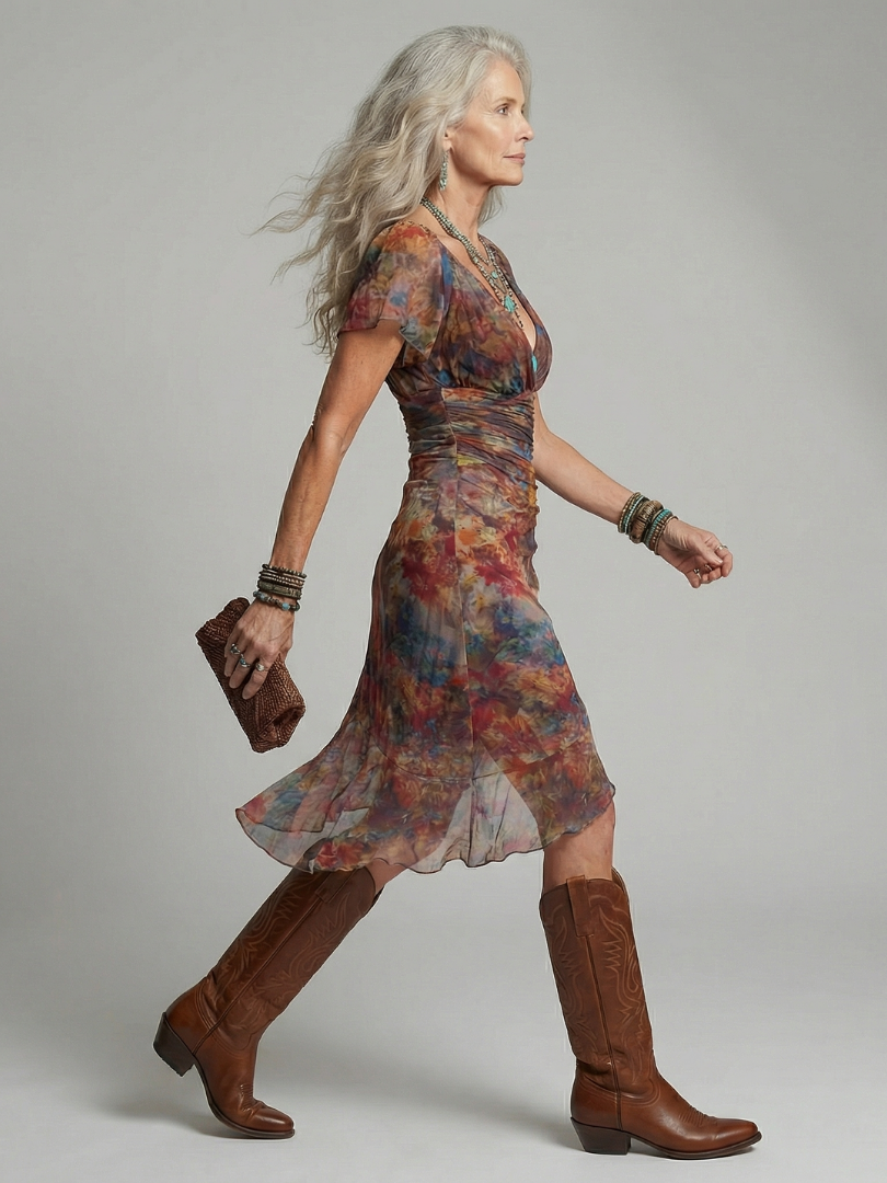 Auvelle | Robe Midi Halter Silencieuse Aeris