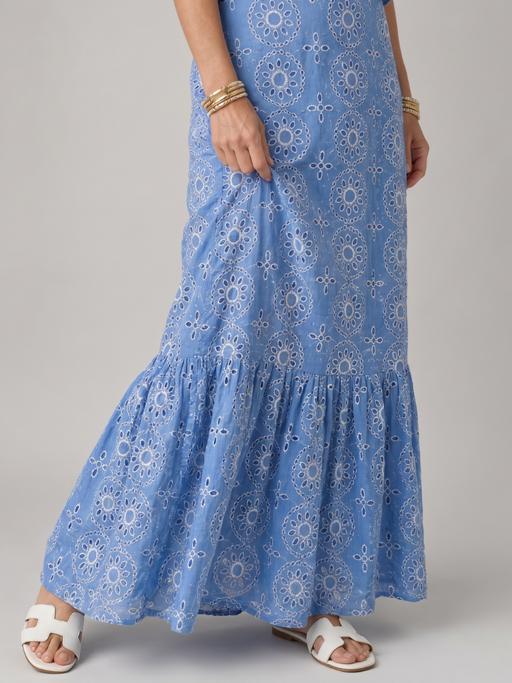 Auvelle | Robe midi sans manches avec volants