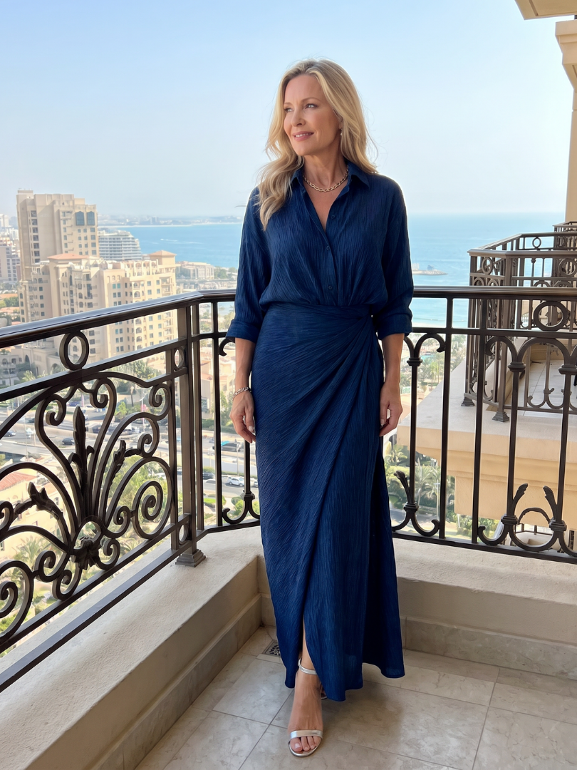 Auvelle | Robe Maxi à Manches Longues avec Enveloppementu