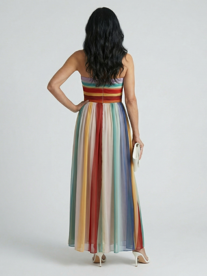 Auvelle | Robe Maxi à Rayures Légères Sereine