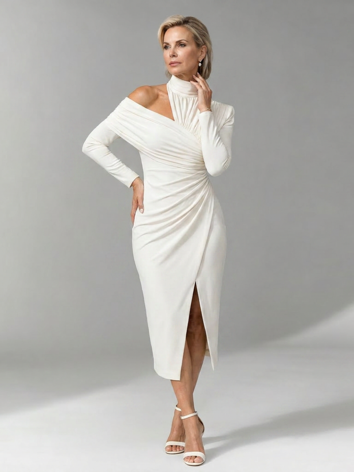 Auvelle | Robe Midi Drapée à Une Épaule