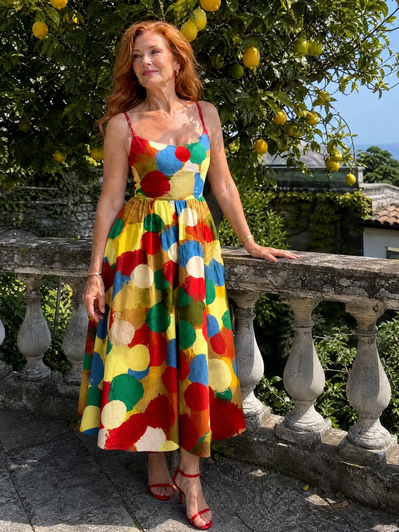 Auvelle | Robe Midi à Imprimé Pois