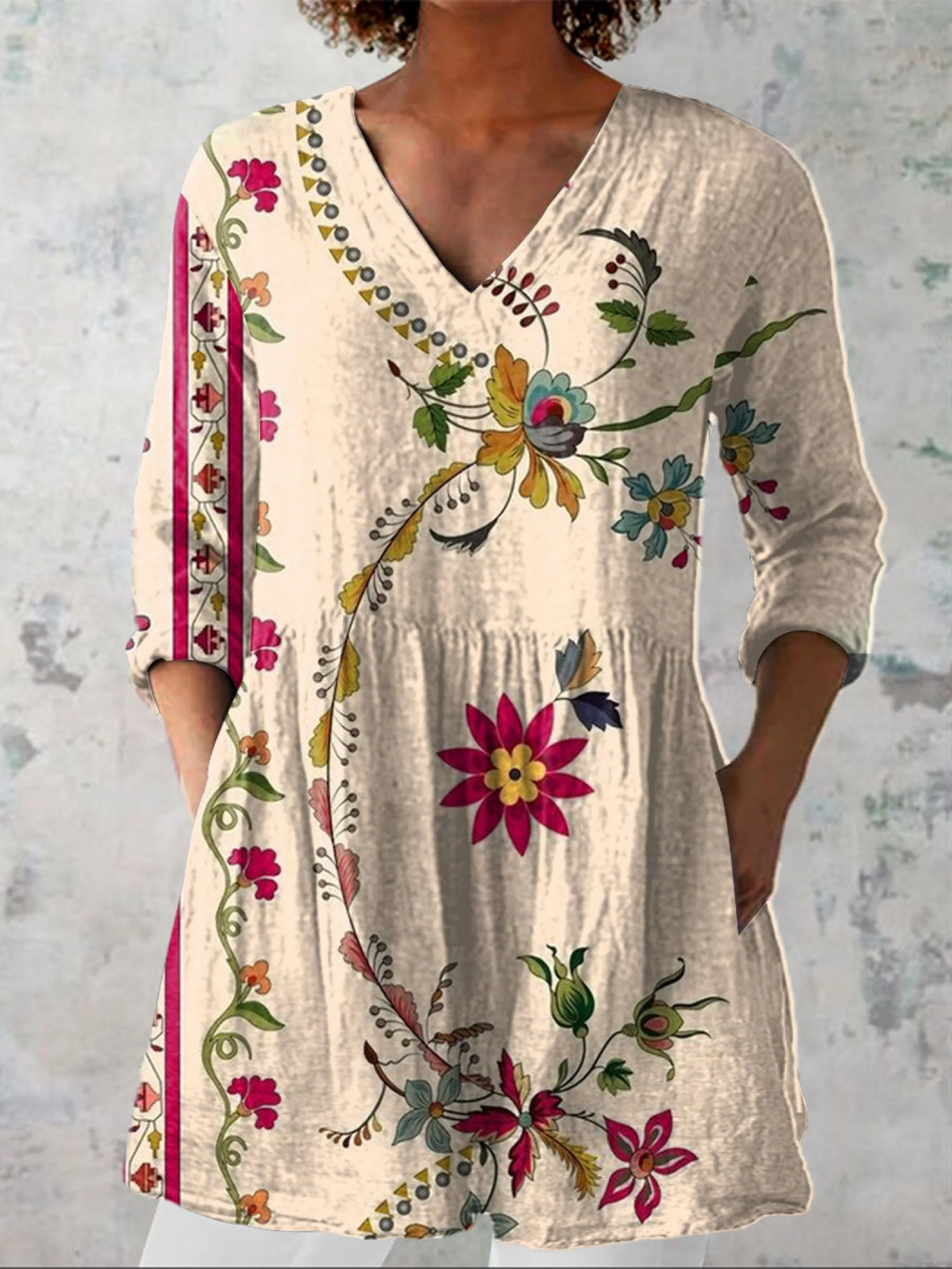 Clara | Blouse longue à décolleté en V