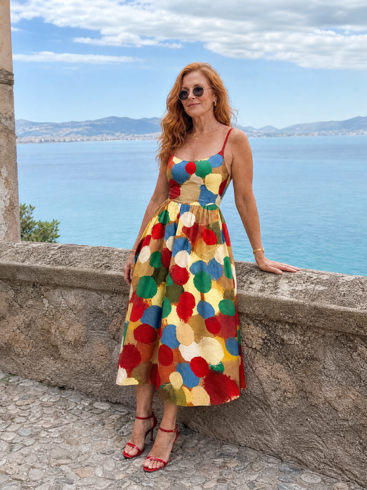 Auvelle | Robe Midi à Imprimé Pois