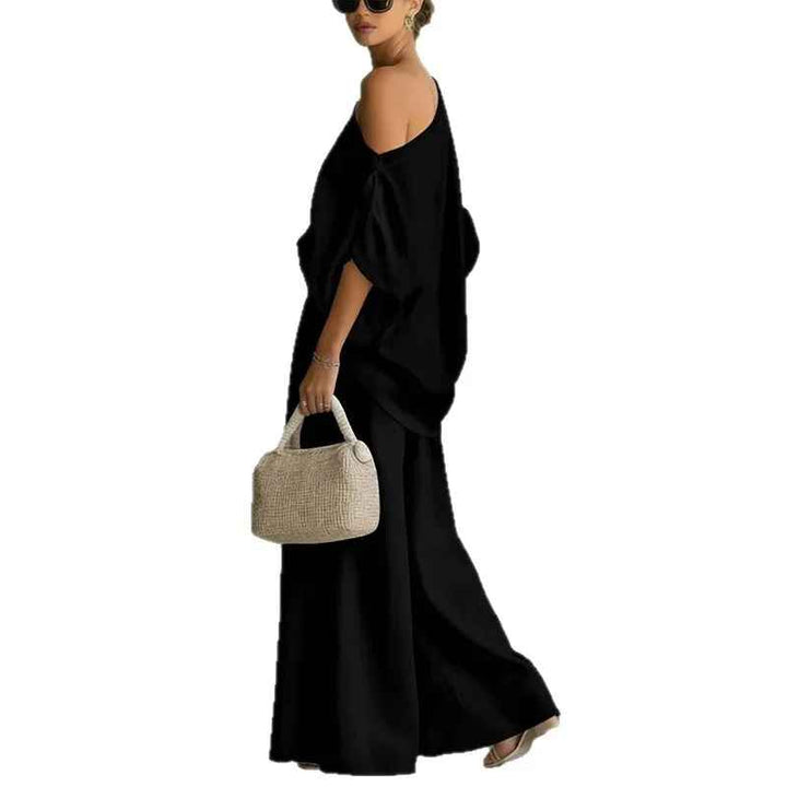 Lisa | Ensemble Top Doux Off-Shoulder et Pantalons Ajustés