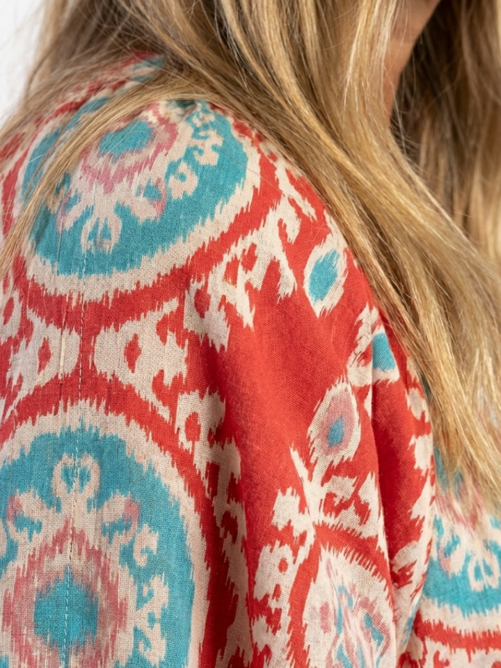 Zaria | Robe Midi à Manches Courtes en Viscose Imprimée Paisley