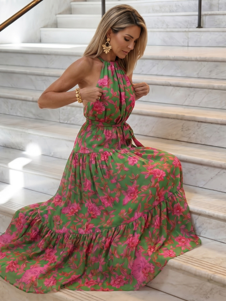 Auvelle | Robe Midi Drapée à Col Halter