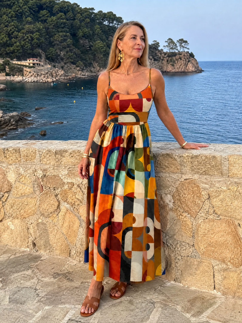 Auvelle | Robe Midi à Imprimé Géométrique