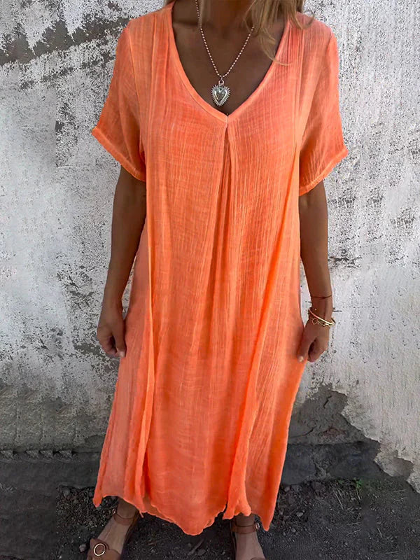 Marisol | Robe maxi ample avec décolleté en V et tombé fluide