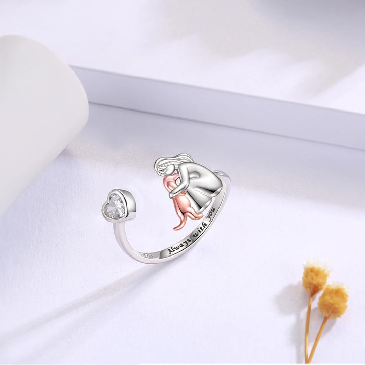 Anne™| Bague „Fille et Chien“