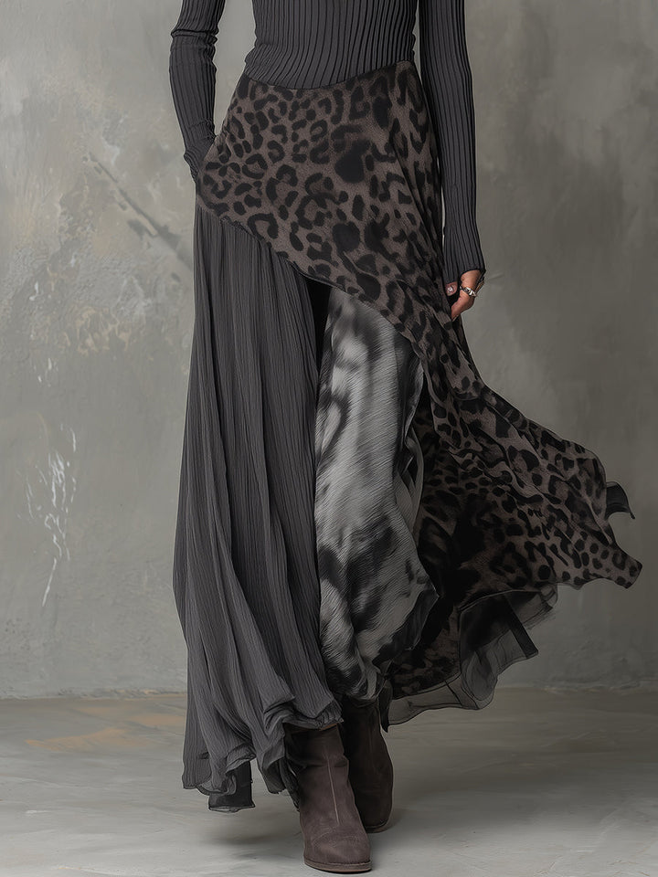Bárbara | Robe maxi bohème avec imprimé animal