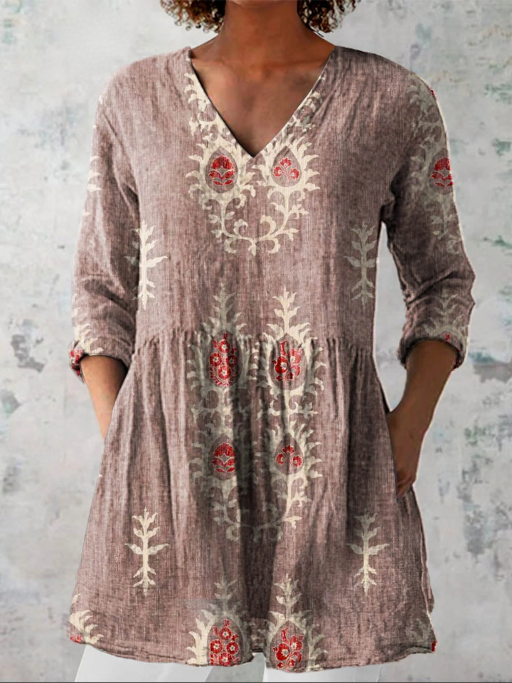Elise | Blouse longue avec décolleté en V
