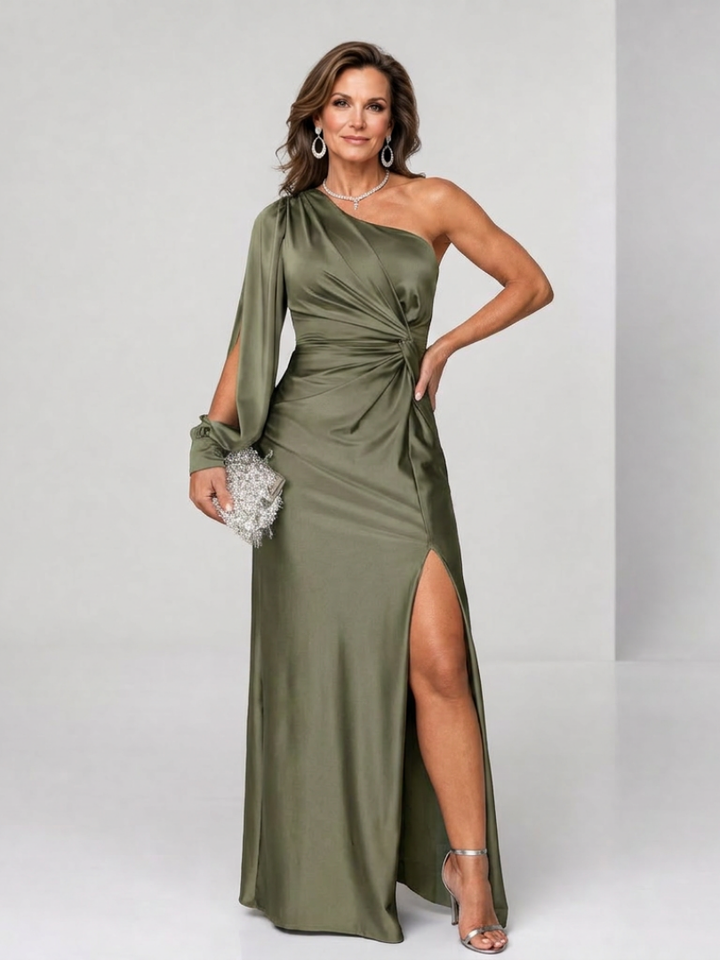 Auvelle | Robe Maxi Drapée à Épaule Dénudée
