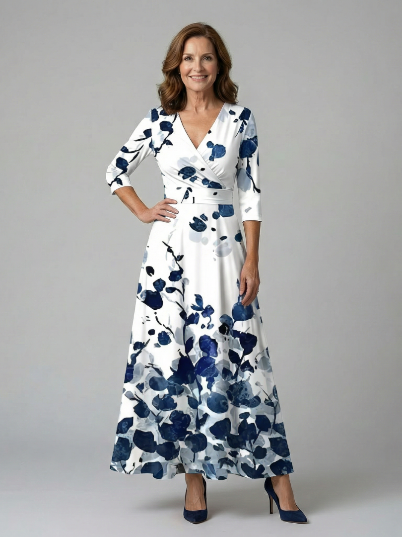 Auvelle | Robe Midi Croisée à Col Celine
