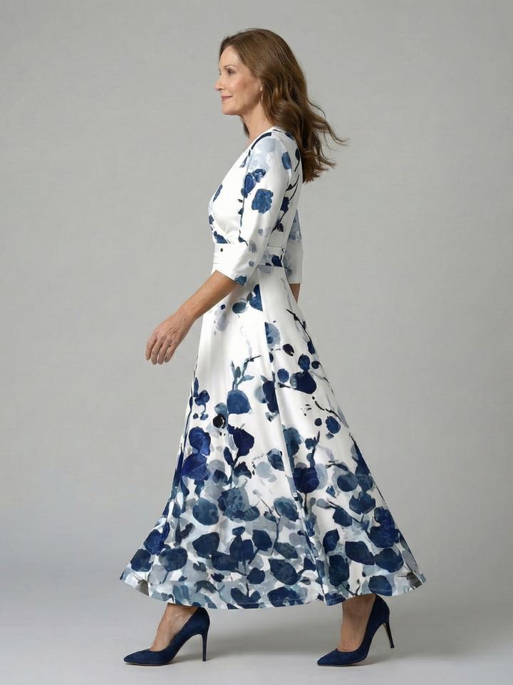 Auvelle | Robe Midi Croisée à Col Celine