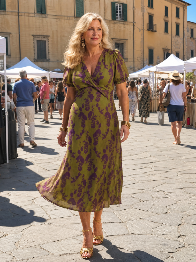 Auvelle | Robe Midi Florale Décontractée